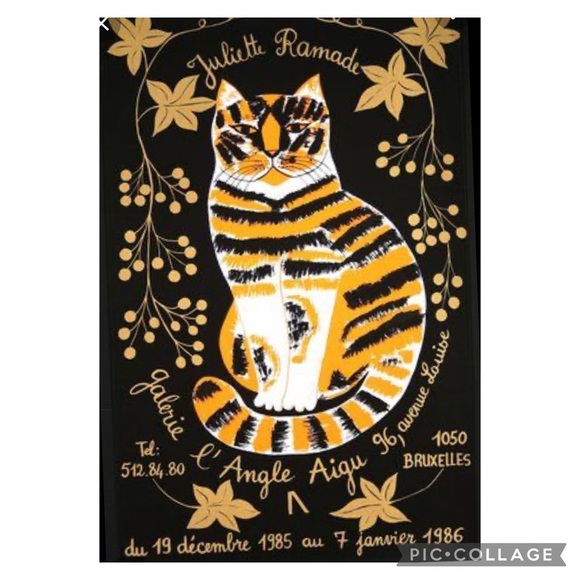 Juliette Ramade French Artist Hand Painted Tabby Cat Ring OS - Picture 7 of 8